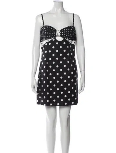 Pre-owned Rachel Antonoff Polka Dot Print Mini Dress In Black