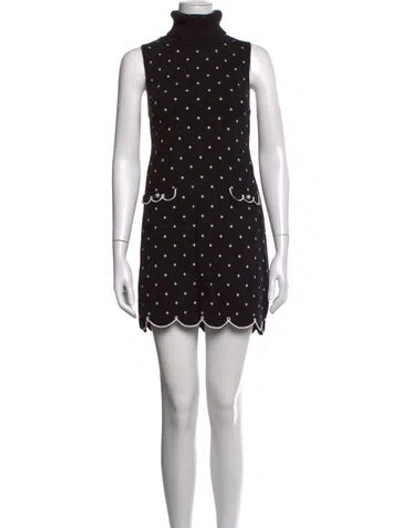Pre-owned Rachel Antonoff Polka Dot Print Mini Dress In Black