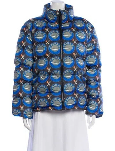 Pre-owned Rachel Antonoff Printed Coat In Blue