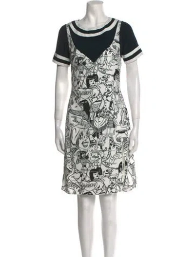 Pre-owned Rachel Antonoff Printed Knee-length Dress In Black