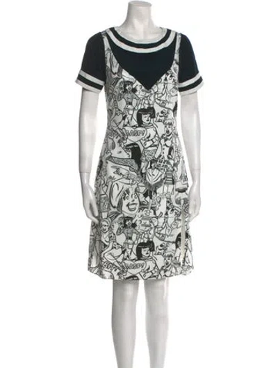 Pre-owned Rachel Antonoff Printed Knee-length Dress In Black