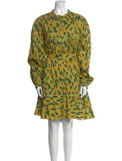Pre-owned Rachel Antonoff Printed Knee-length Dress In Yellow
