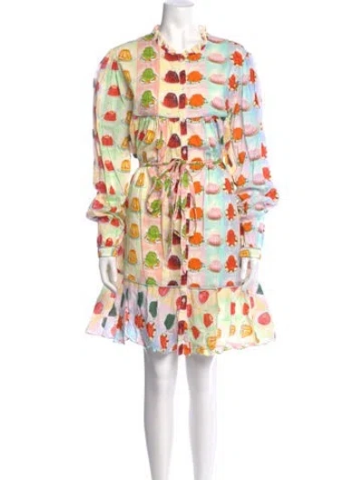 Pre-owned Rachel Antonoff Printed Knee-length Dress In Yellow