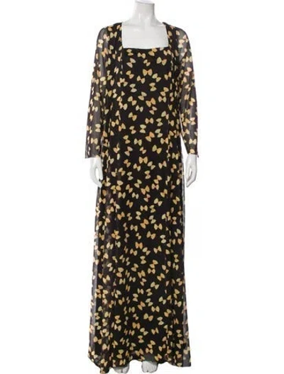 Pre-owned Rachel Antonoff Printed Long Dress In Black
