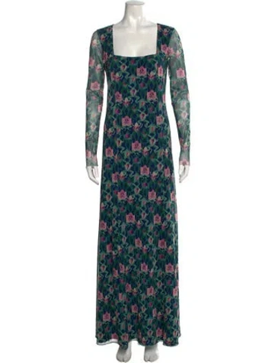 Pre-owned Rachel Antonoff Printed Long Dress In Green