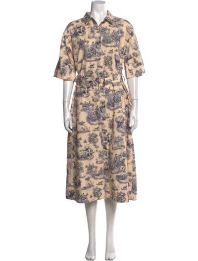 Pre-owned Rachel Antonoff Printed Long Dress In Neutral