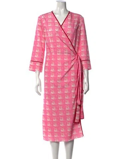 Pre-owned Rachel Antonoff Printed Long Dress In Pink