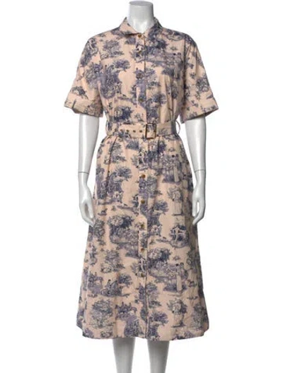Pre-owned Rachel Antonoff Printed Midi Length Dress In Neutrals