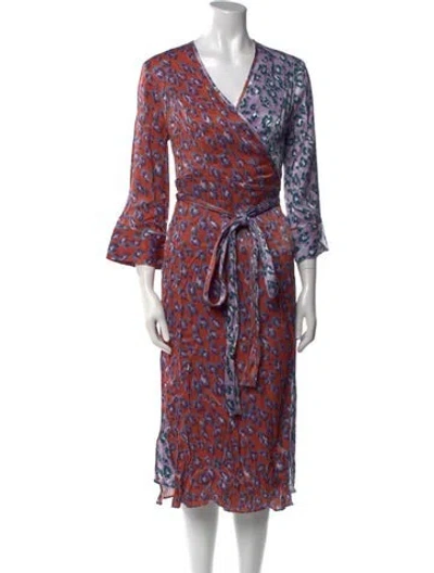 Pre-owned Rachel Antonoff Printed Midi Length Dress W/ Tags In Purple