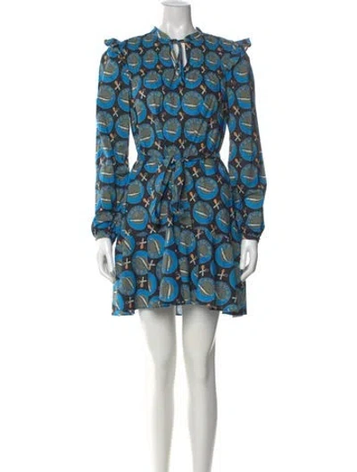 Pre-owned Rachel Antonoff Printed Mini Dress In Blue