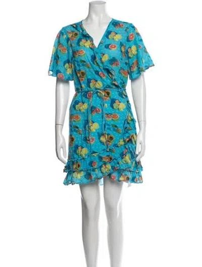 Pre-owned Rachel Antonoff Printed Mini Dress In Blue