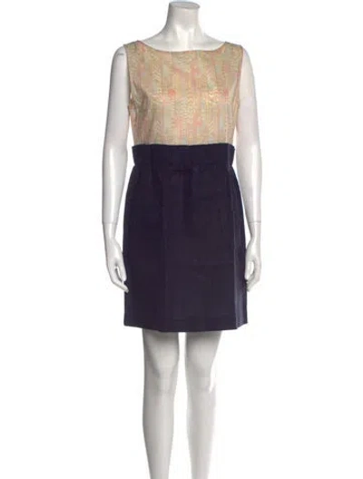 Pre-owned Rachel Antonoff Printed Mini Dress In Neutral