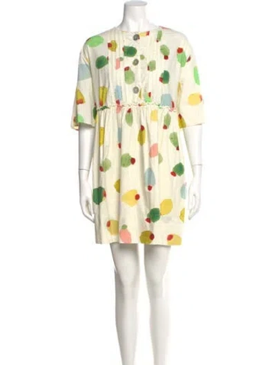Pre-owned Rachel Antonoff Printed Mini Dress In Neutral