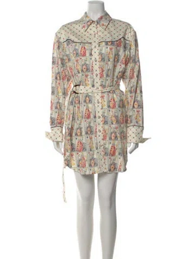 Pre-owned Rachel Antonoff Printed Mini Dress In Neutral