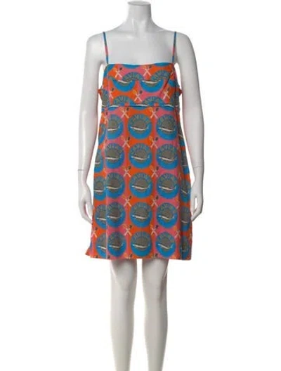 Pre-owned Rachel Antonoff Printed Mini Dress In Orange