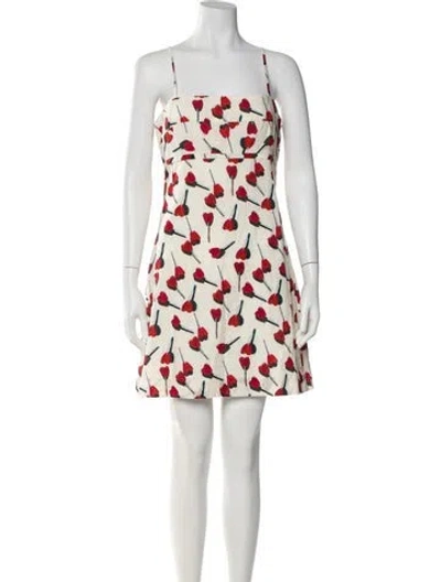 Pre-owned Rachel Antonoff Printed Mini Dress In White