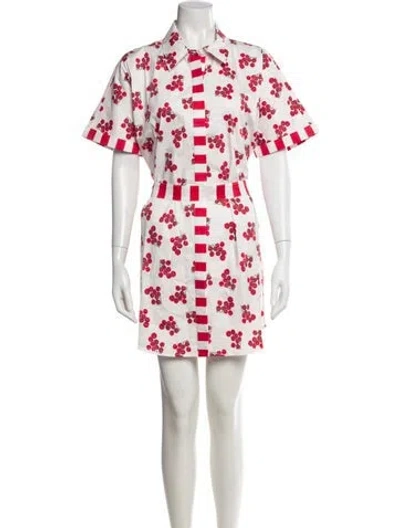 Pre-owned Rachel Antonoff Printed Mini Dress In White