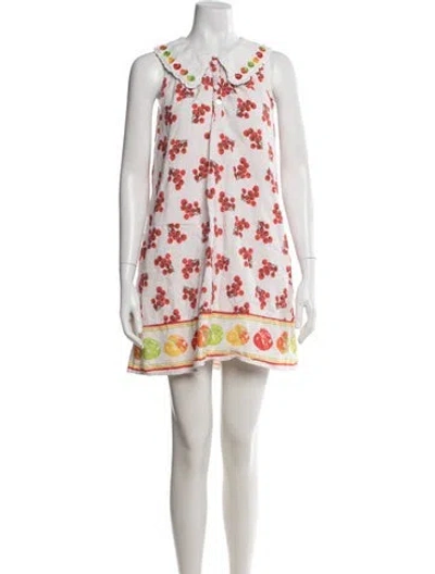 Pre-owned Rachel Antonoff Printed Mini Dress In White
