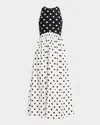 Rachel Antonoff Reese Sleeveless Polka Dot Maxi Dress In Polka Dot