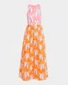 Rachel Antonoff Reese Sleeveless Two-tone Maxi Dress In Multi