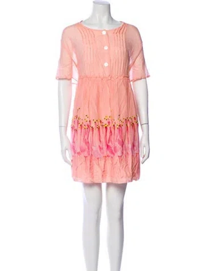 Pre-owned Rachel Antonoff Scoop Neck Mini Dress In Pink