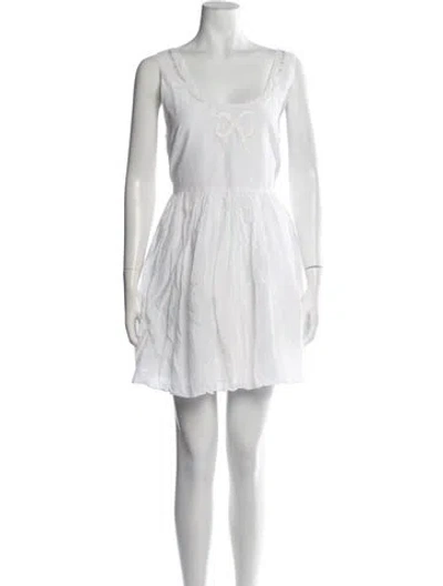 Pre-owned Rachel Antonoff Scoop Neck Mini Dress In White