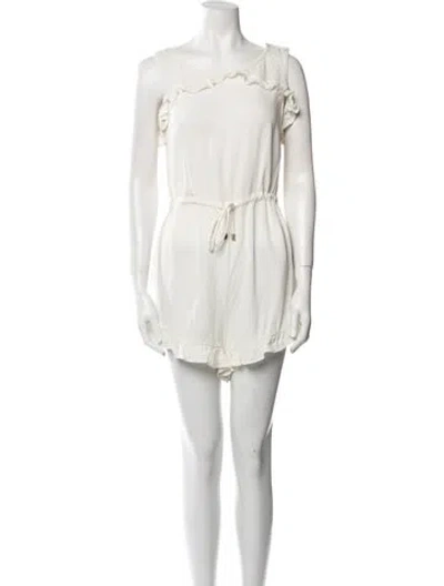 Pre-owned Rachel Antonoff Scoop Neck Romper In Neutral