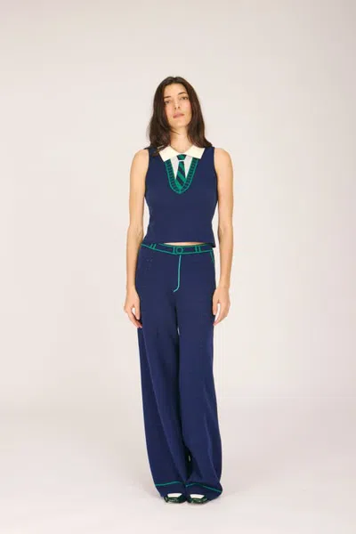 Rachel Antonoff Serena Knit Top In Blue