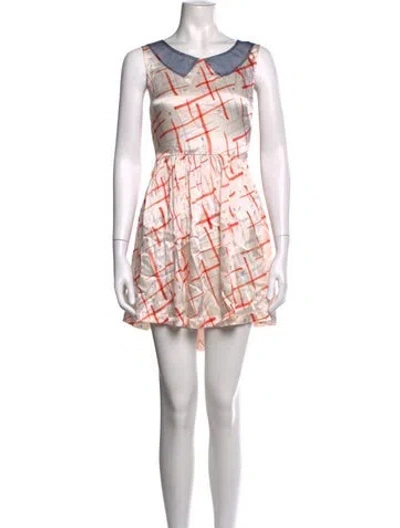 Pre-owned Rachel Antonoff Silk Mini Dress In White