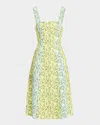 Rachel Antonoff Sloane Sleeveless Floral Midi Dress In Blueberries For Sal