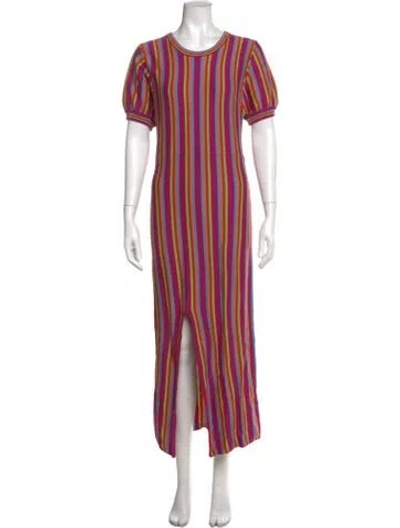 Pre-owned Rachel Antonoff Striped Long Dress In Pink