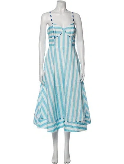 Pre-owned Rachel Antonoff Striped Midi Length Dress In Blue