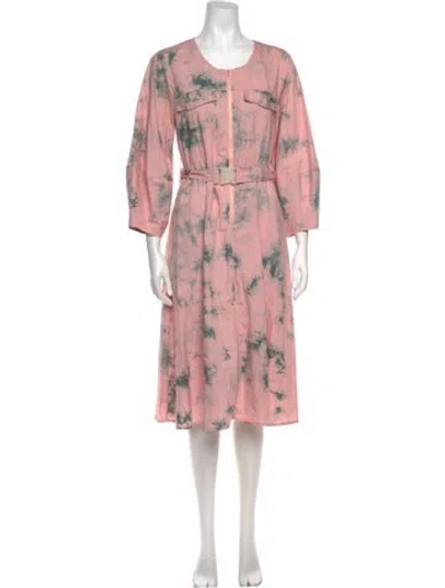 Pre-owned Rachel Antonoff Tie-dye Print Midi Length Dress In Pink