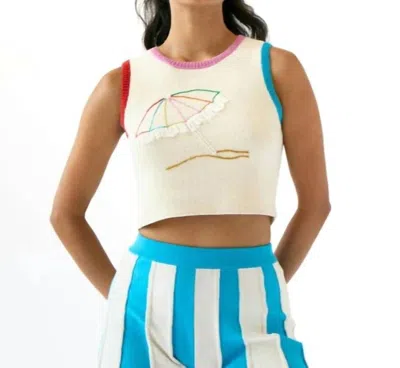 Rachel Antonoff Umbrella Shell Sweater In Cream In White