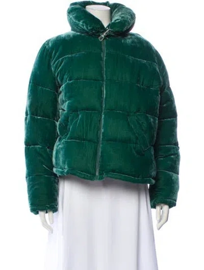 Pre-owned Rachel Antonoff Velvet Striped Jacket In Green