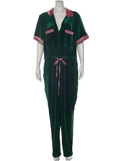 Pre-owned Rachel Antonoff V-neck Jumpsuit In Green