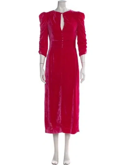 Pre-owned Rachel Antonoff V-neck Midi Length Dress In Pink