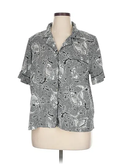 Pre-owned Rachel Ashwell Short Sleeve Blouse In Gray