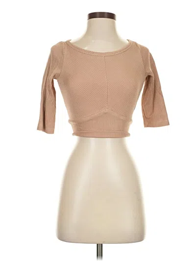 Pre-owned Rachel Comey 3/4 Sleeve Top Tan Boatneck Tops In Brown