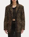 Rachel Comey Abel Leopard Print Corduroy Blazer In Black In Brown