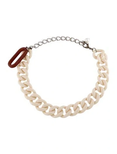 Pre-owned Rachel Comey Acrylic & Faux Pearl Collar Necklace, 19" In Multi