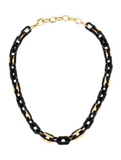 Pre-owned Rachel Comey Acrylic Bowie Choker Necklace, 20" In Black