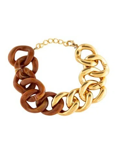 Pre-owned Rachel Comey Acrylic Pezzo Necklace, 16.5" In Brown