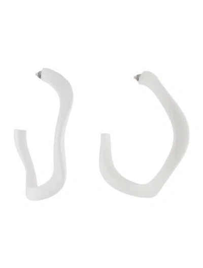 Pre-owned Rachel Comey Acrylic Tenrill Hoop Earrings In White