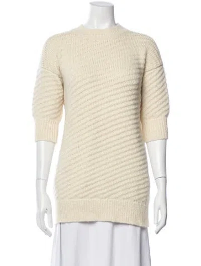 Pre-owned Rachel Comey Alpaca Crew Neck Sweater In Neutral