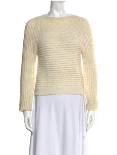 Pre-owned Rachel Comey Alpaca Crew Neck Sweater In White