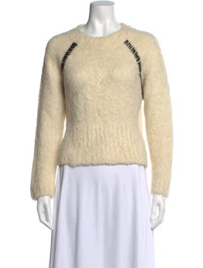 Pre-owned Rachel Comey Alpaca Crew Neck Sweater In White