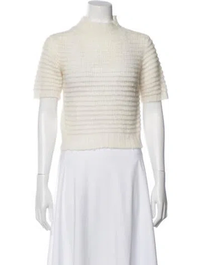Pre-owned Rachel Comey Alpaca Mock Neck Sweater In Neutral