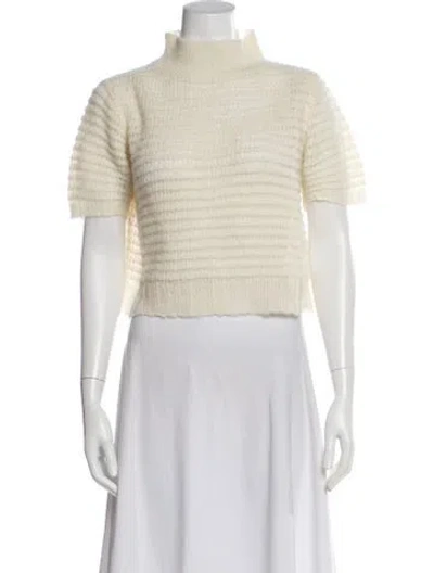 Pre-owned Rachel Comey Alpaca Mock Neck Sweater In Neutral