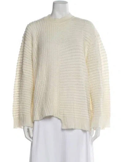 Pre-owned Rachel Comey Alpaca Mock Neck Sweater In White